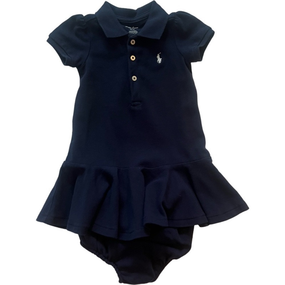 Ralph Lauren size 6 months polo shirt with pleated skirt and matching bloomers